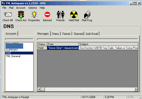TNL Antispam screenshot